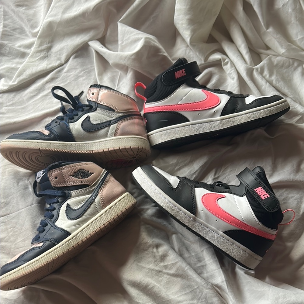 Nike Kids' Black and Pink Sneakers